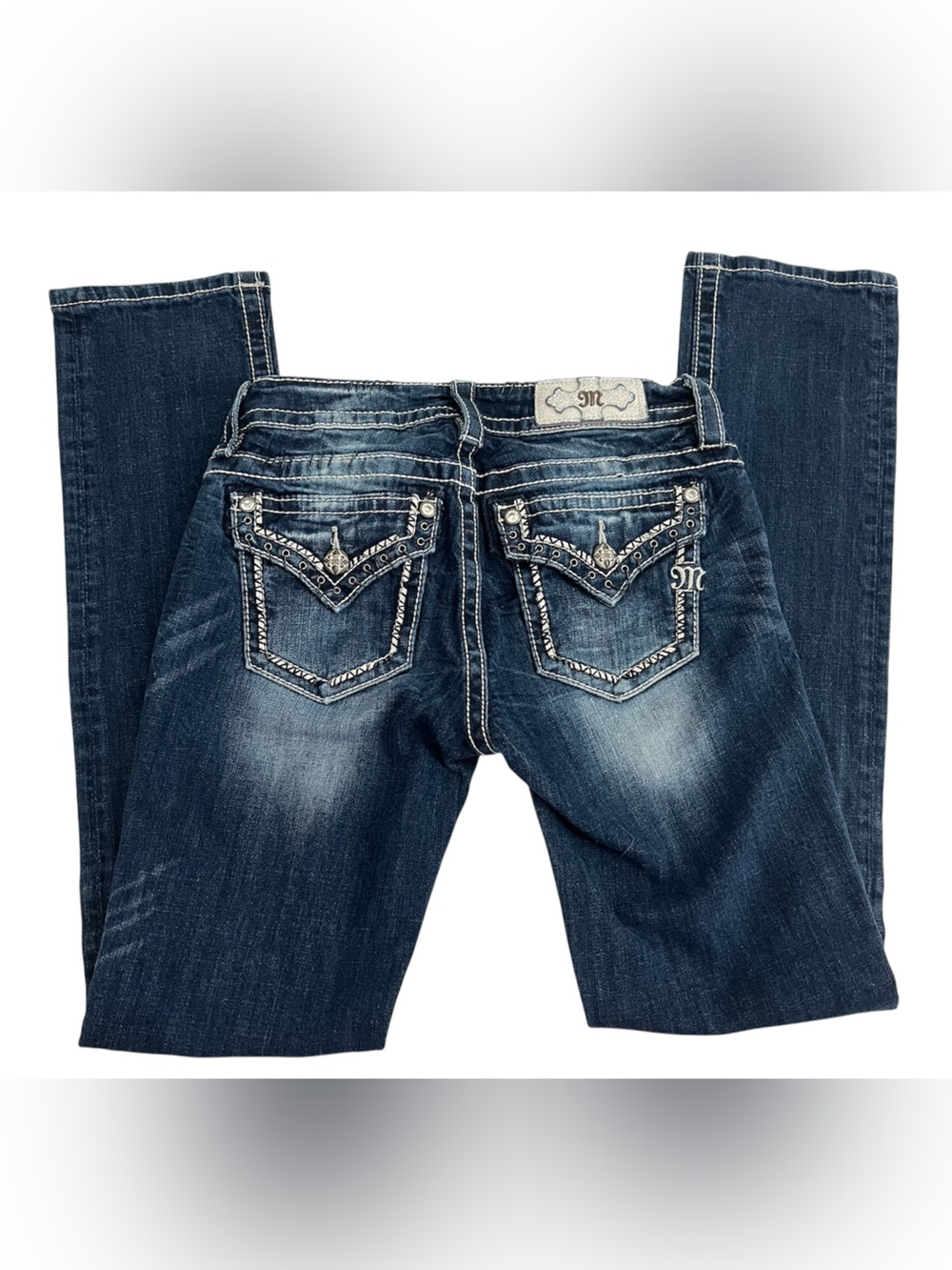 Miss Me Dark Blue Embellished straight Jeans